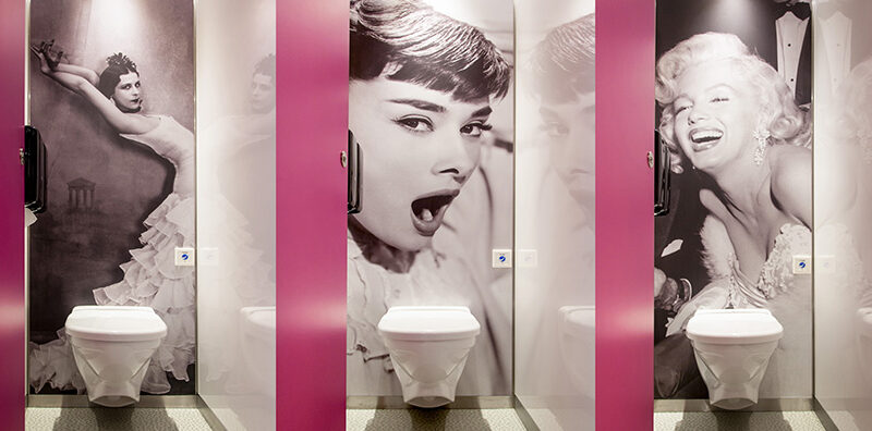 Hollywood glamour toilet interiors